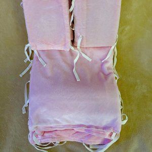 GO MAMA GO Crib Teething Guards in color Pink Minky